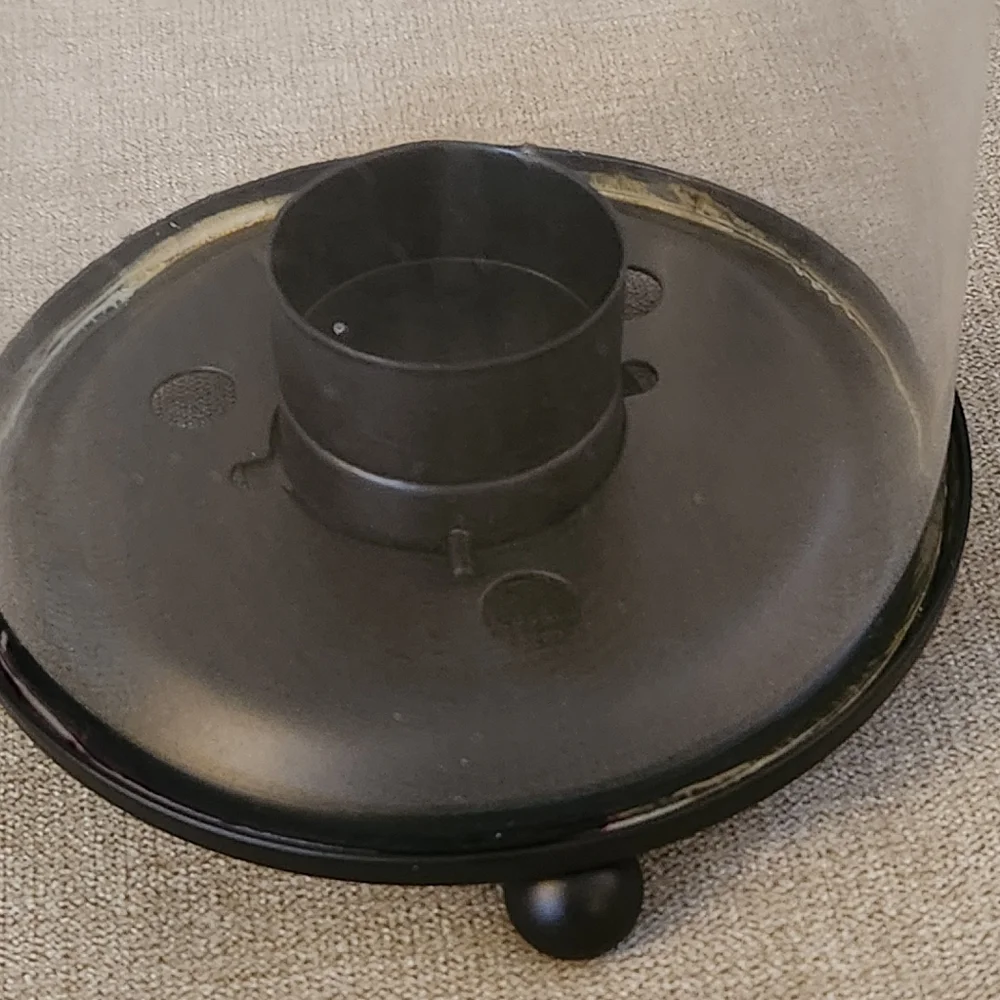 At Home America Warm Spirit Lantern -- Glass Tealight Holder with Metal Base